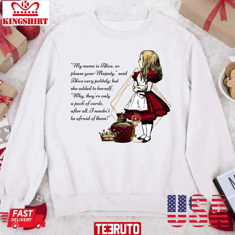 Alice In Wonderland 103 Red Series Christmas Cute Trendy Unbirthday Party Tshirt Mad Hatte Unisex Sweatshirt Unisex Tshirt