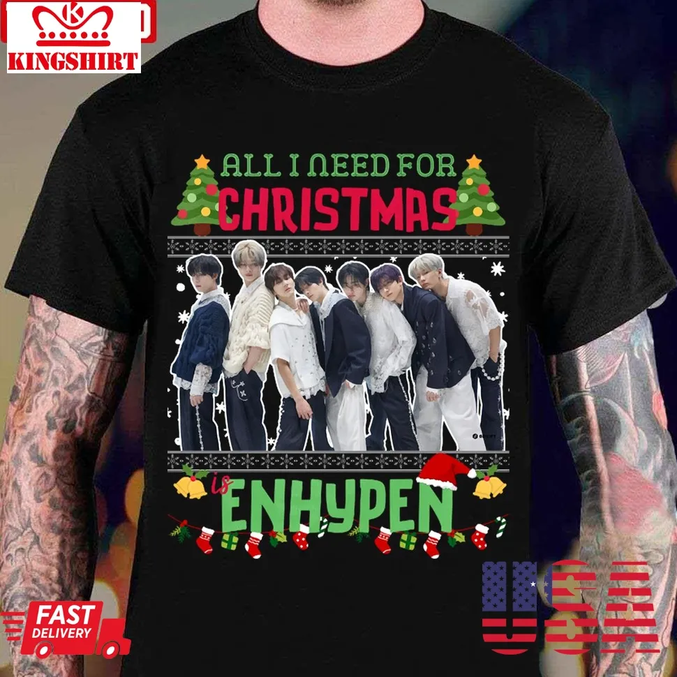 All I Need For Christmas Is Enhypen Unisex T Shirt Size up S to 4XL