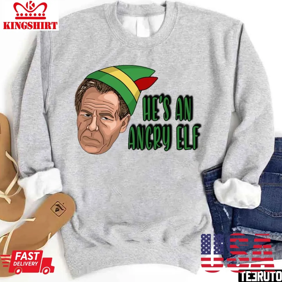 Angry Elf Christmas Unisex Sweatshirt Size up S to 4XL