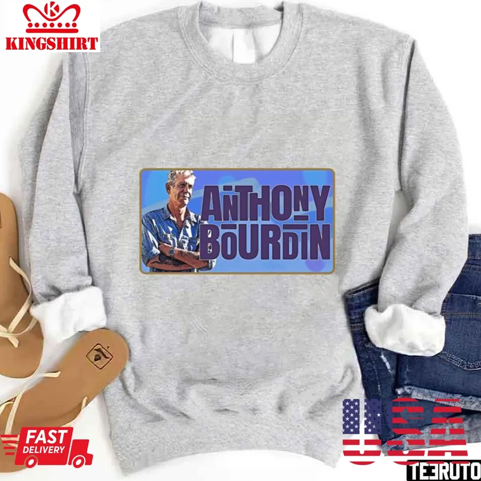 Anthony Bourdain Text Vintage Retro Style Unisex Sweatshirt Size up S to 4XL