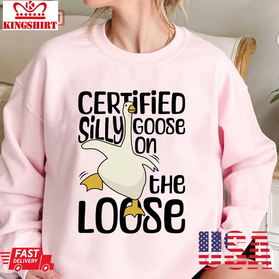 Certified Silly Goose On The Loose Silly Goose Funny Meme Unisex Sweatshirt Plus Size