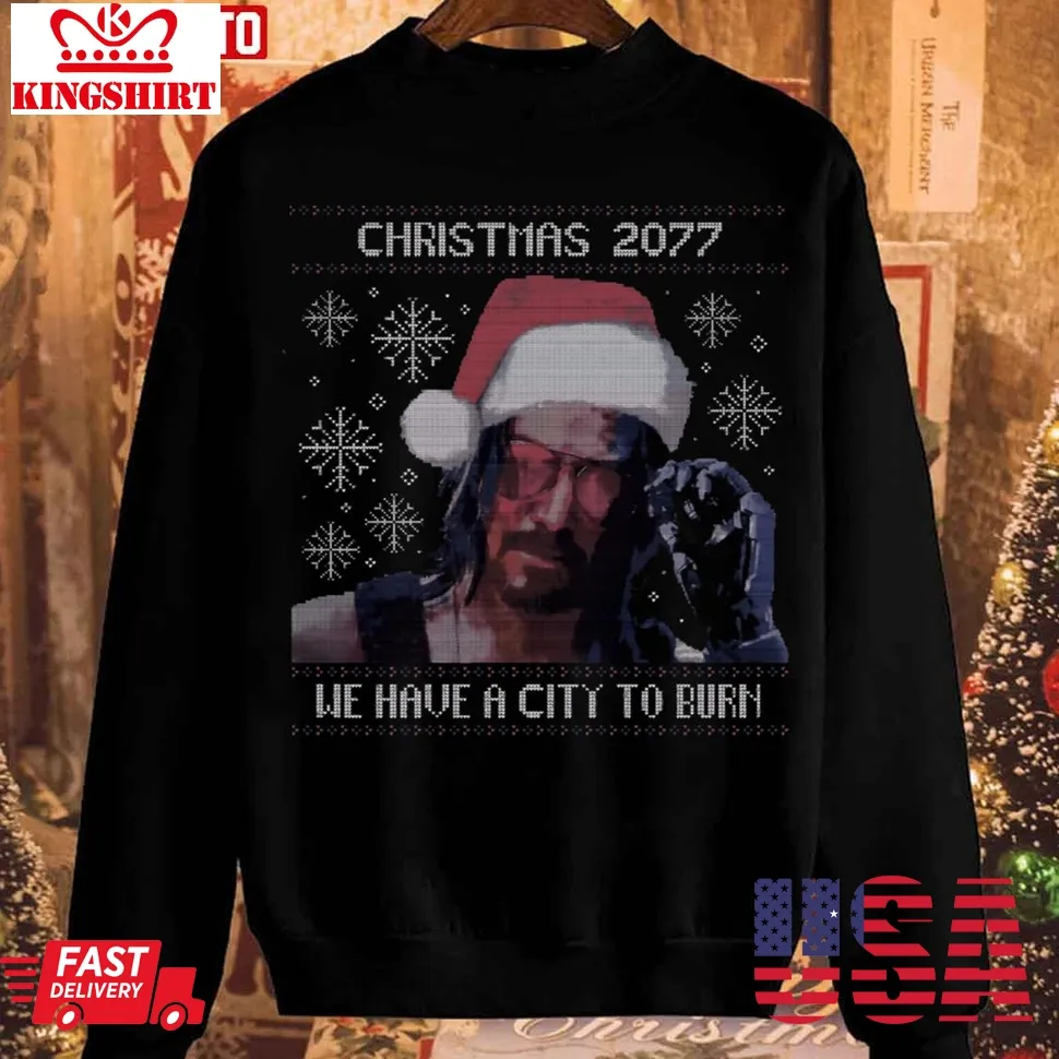 Christmas 2077 Keanu Reeves Unisex Sweatshirt Unisex Tshirt