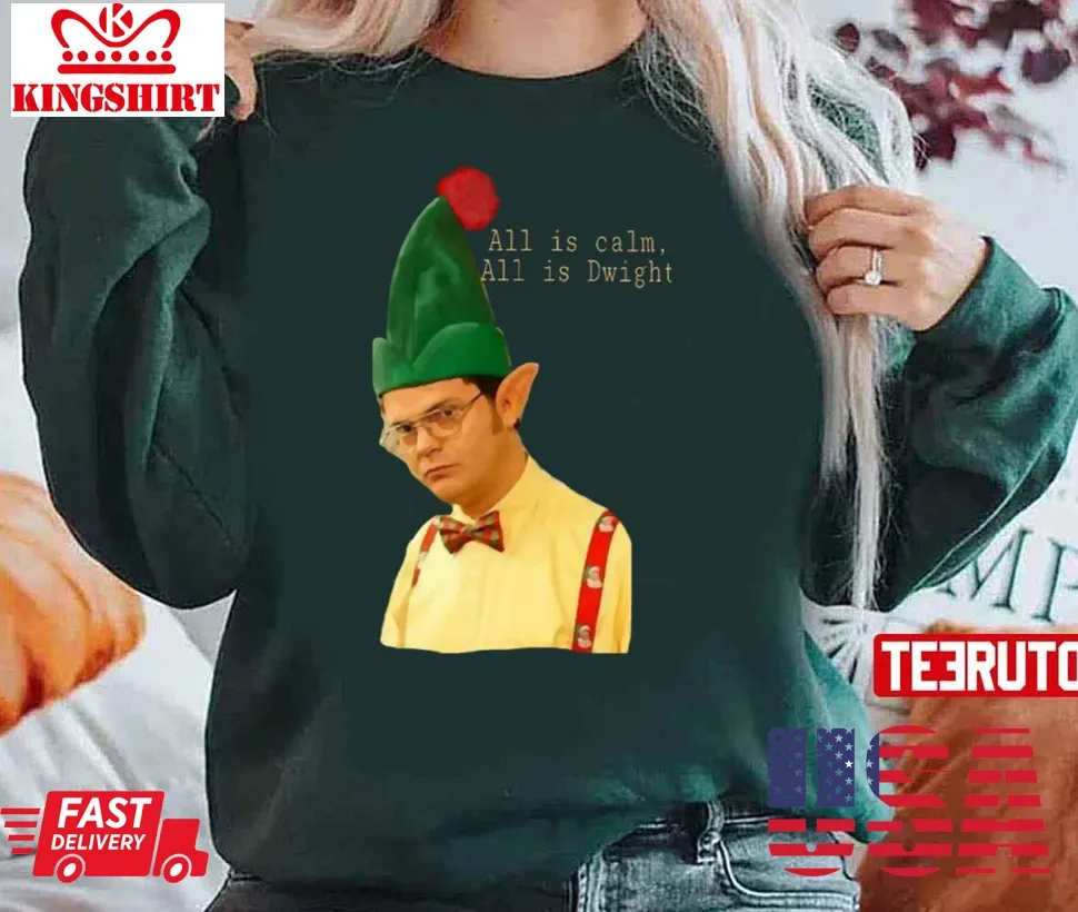 Christmas Dwight All In Calm Unisex Sweatshirt Size up S to 4XL