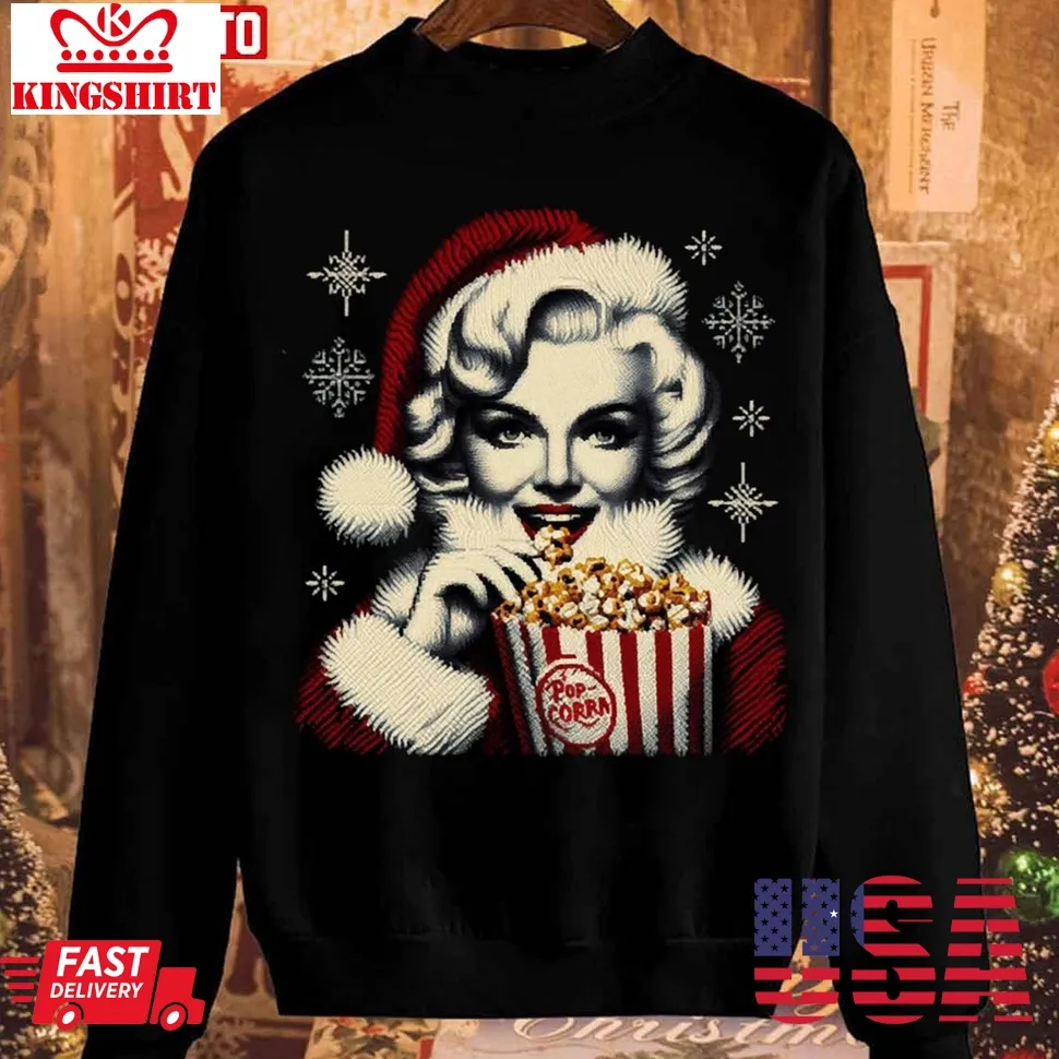 Christmas Santa Popstar Marilyn Monroe Unisex Sweatshirt Plus Size