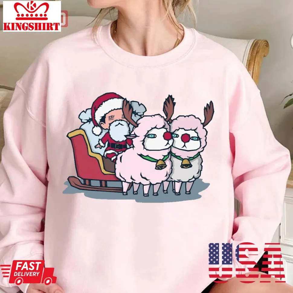 Cute Santa Charmy With Sheep Cooks Christmas Unisex Sweatshirt Plus Size