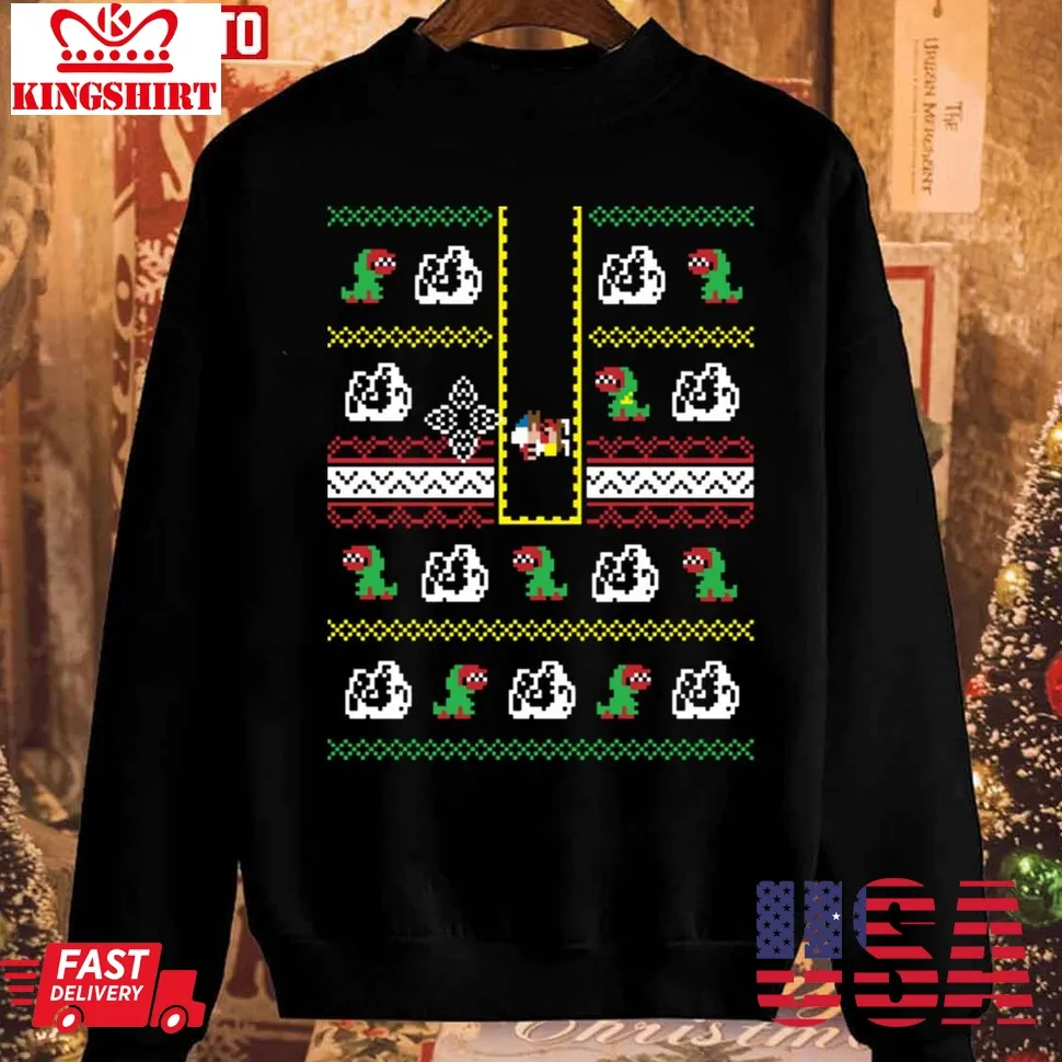 Be Nice Dig Dustin Stranger Things Christmas Pattern Holiday Unisex Sweatshirt Plus Size