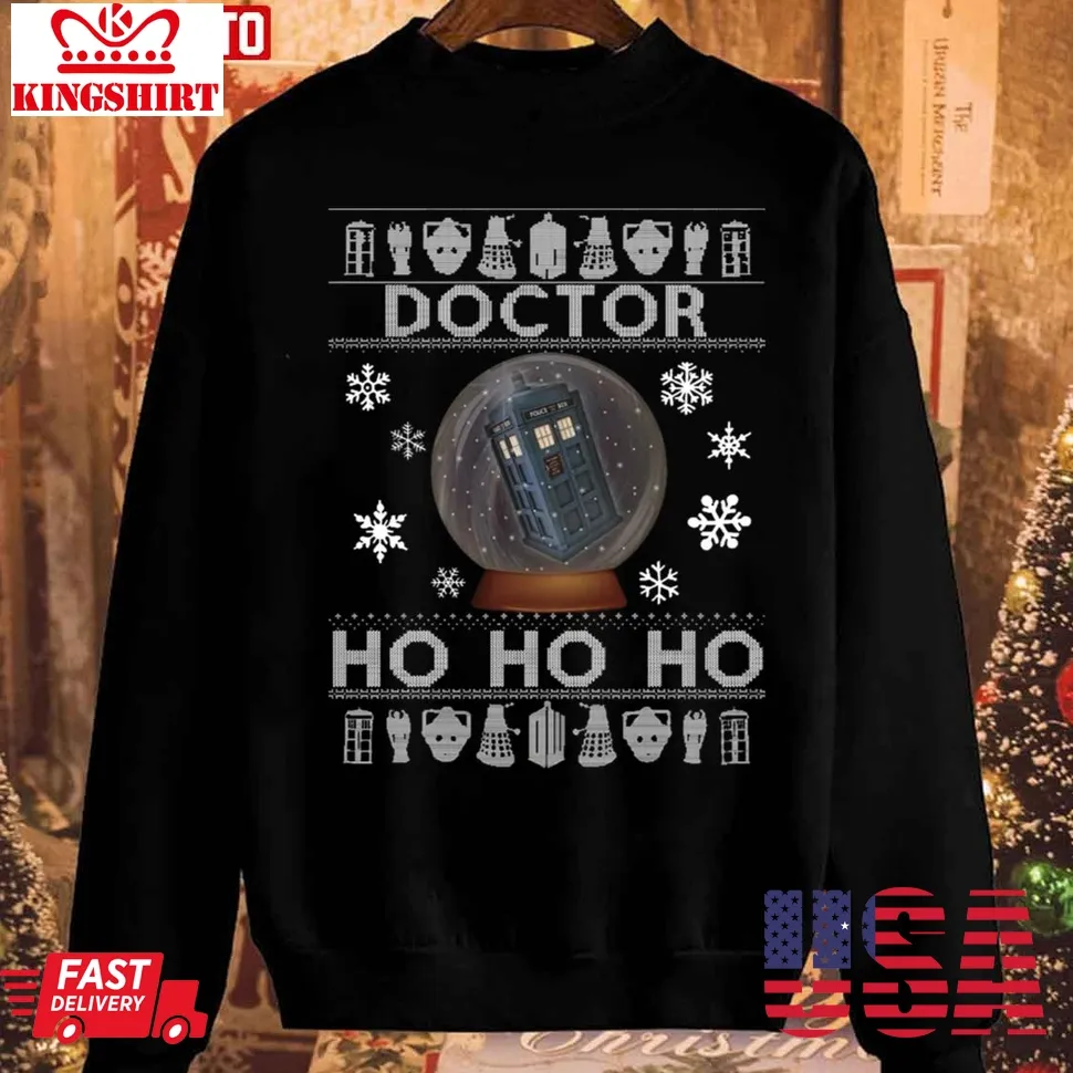 Doctor Who Tardis Ho Ho Ho Christmas Unisex Sweatshirt Plus Size