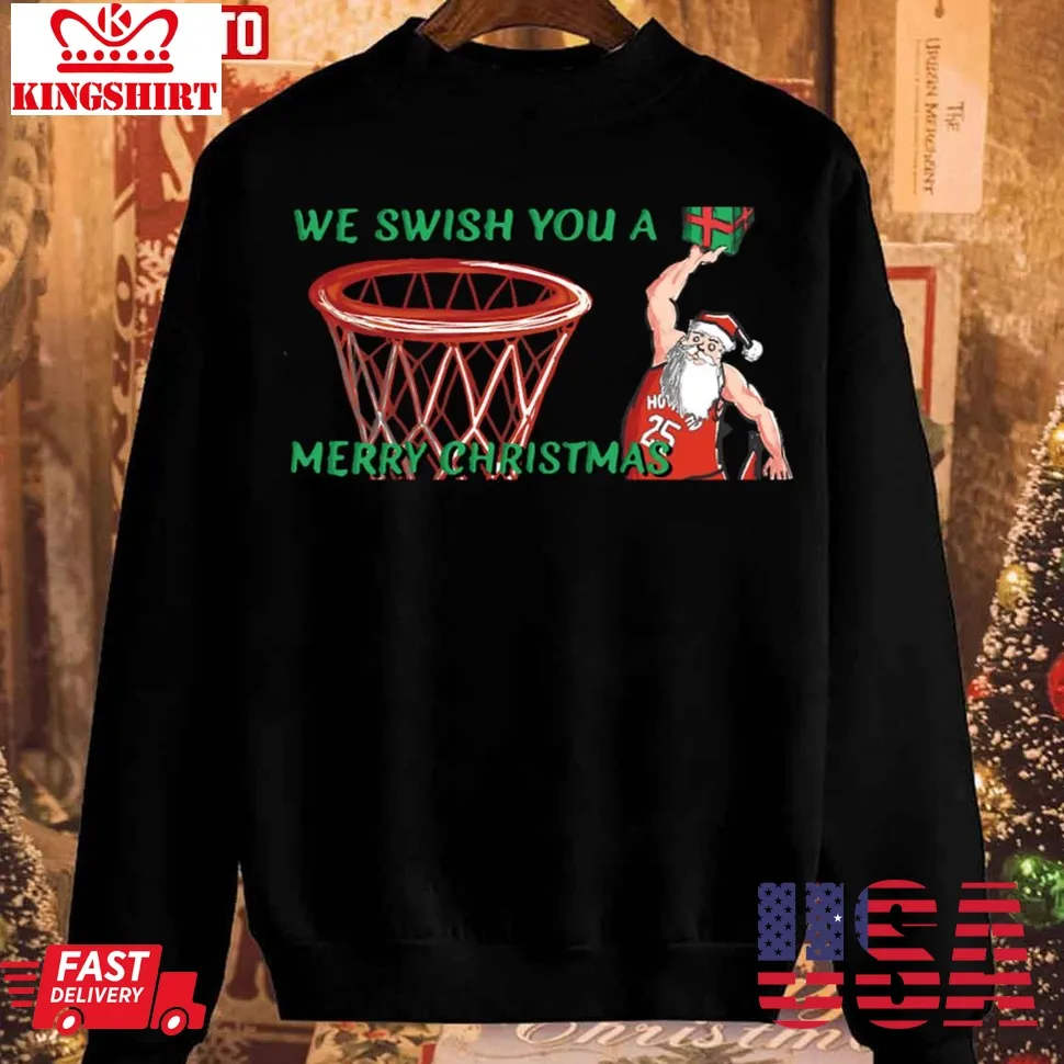 Funny Dunking Santa Christmas Unisex Sweatshirt Plus Size