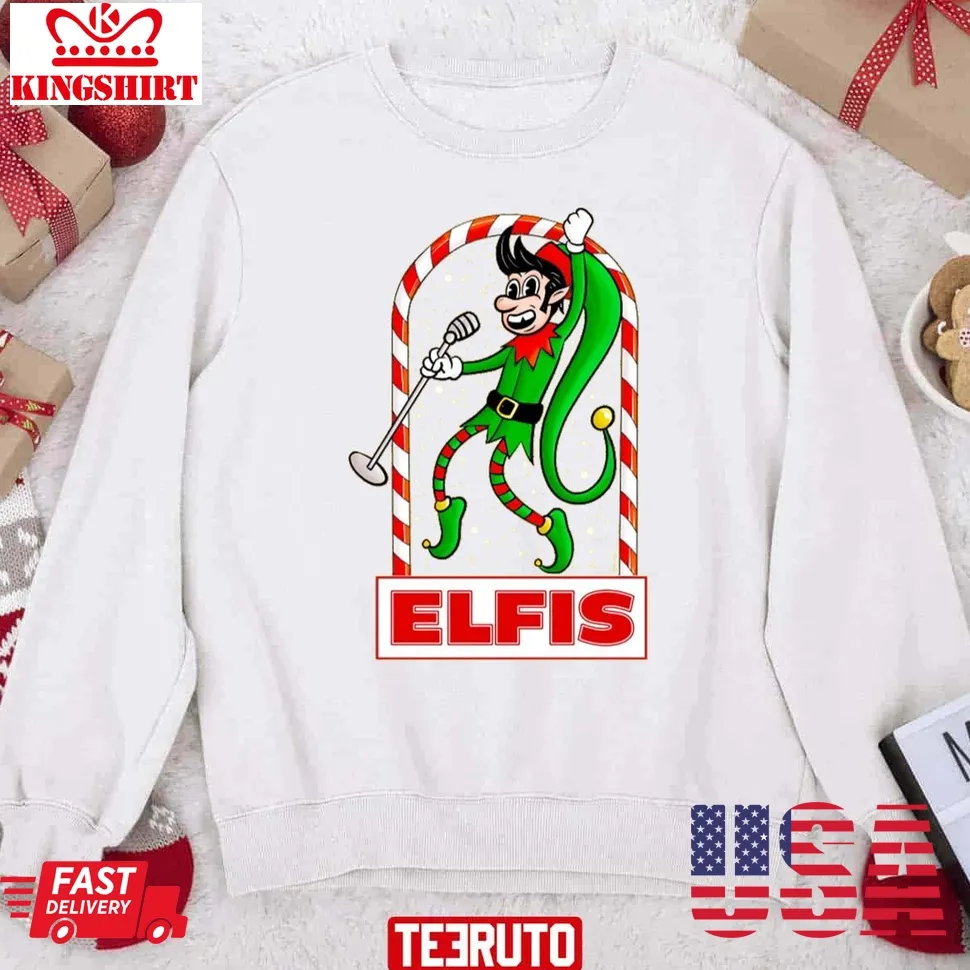 Pretium Elfis Parody Elvis Singer Christmas Unisex Sweatshirt Plus Size