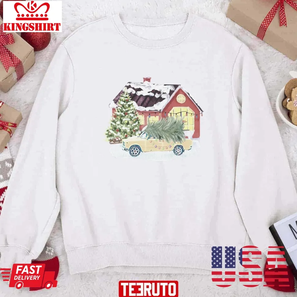 Free Style European Car Retro Christmas Spirit Sweatshirt Unisex Tshirt