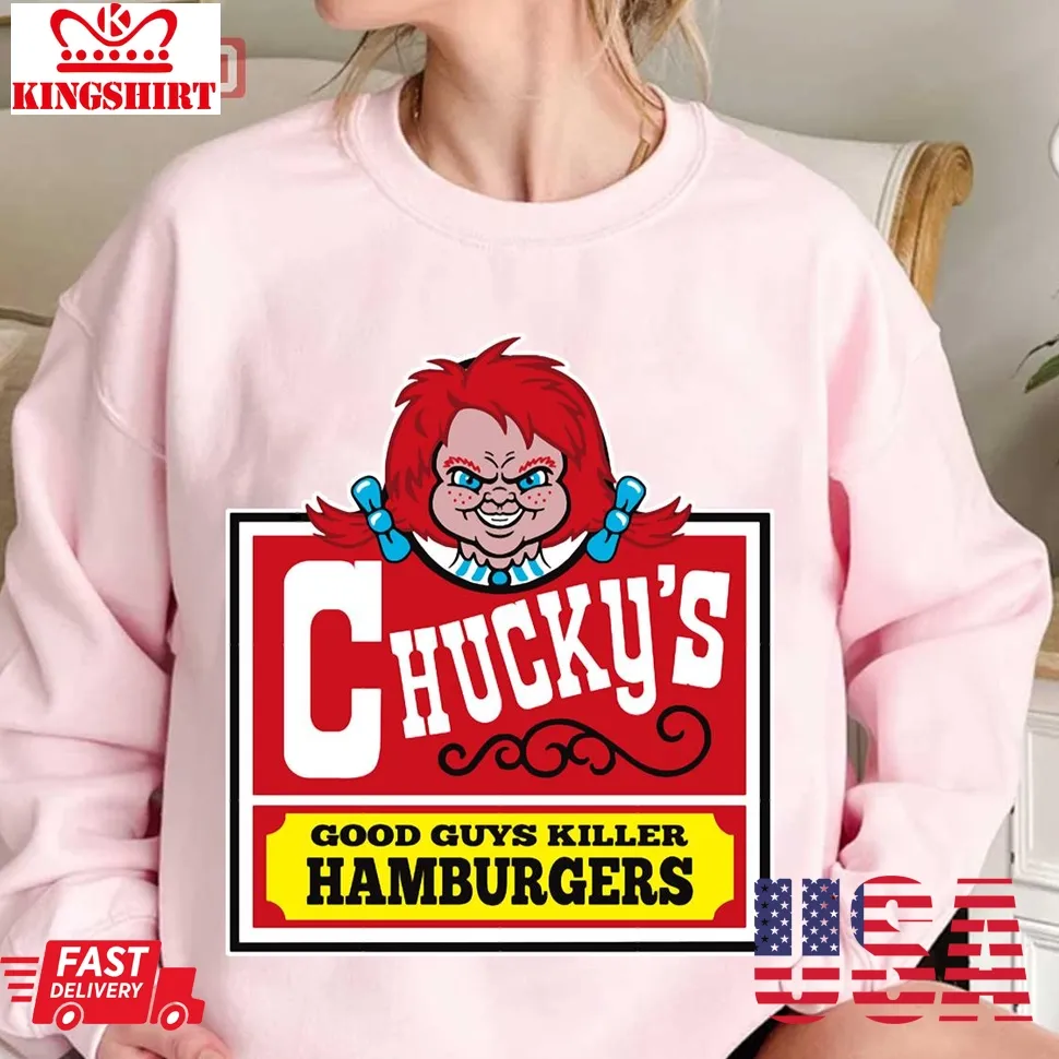 Evil Doll Burgers Unisex Sweatshirt Unisex Tshirt