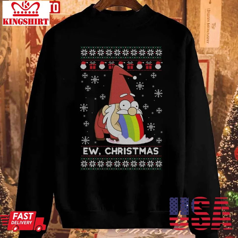 Official Ew Christmas Funny Kawaii Santa Claus Unisex Sweatshirt TShirt