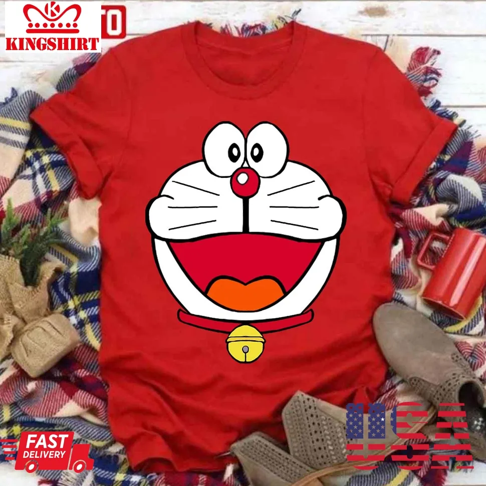 Official Face Cat Doraemon Unisex T Shirt TShirt