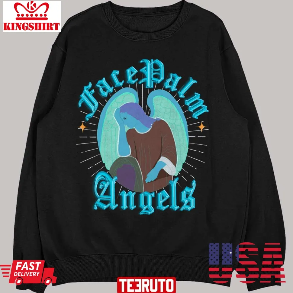 Facepalm Angels Cyan Unisex Sweatshirt Size up S to 4XL