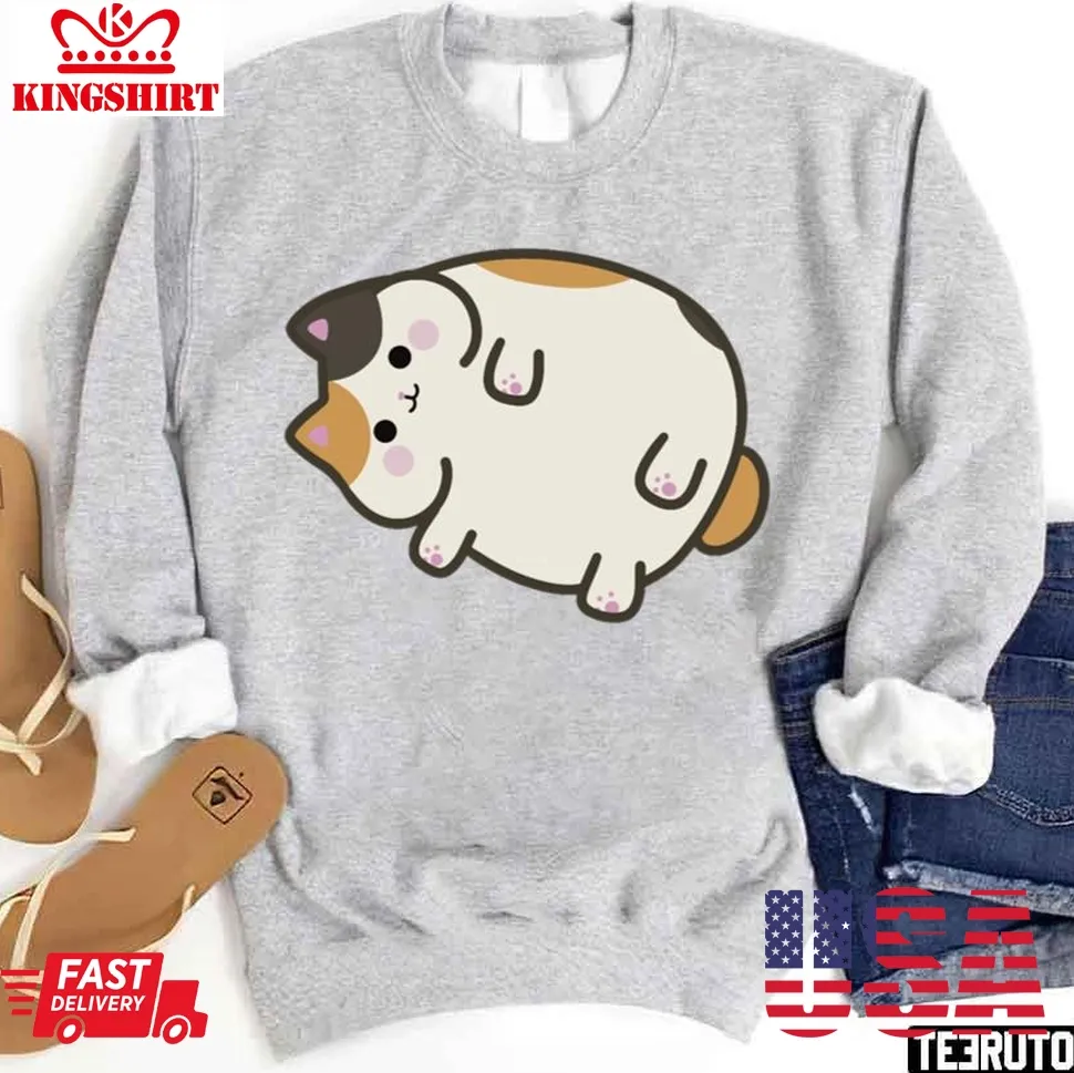 Ffxiv Fat Cat Flopping Pusheen Style Unisex Sweatshirt Plus Size