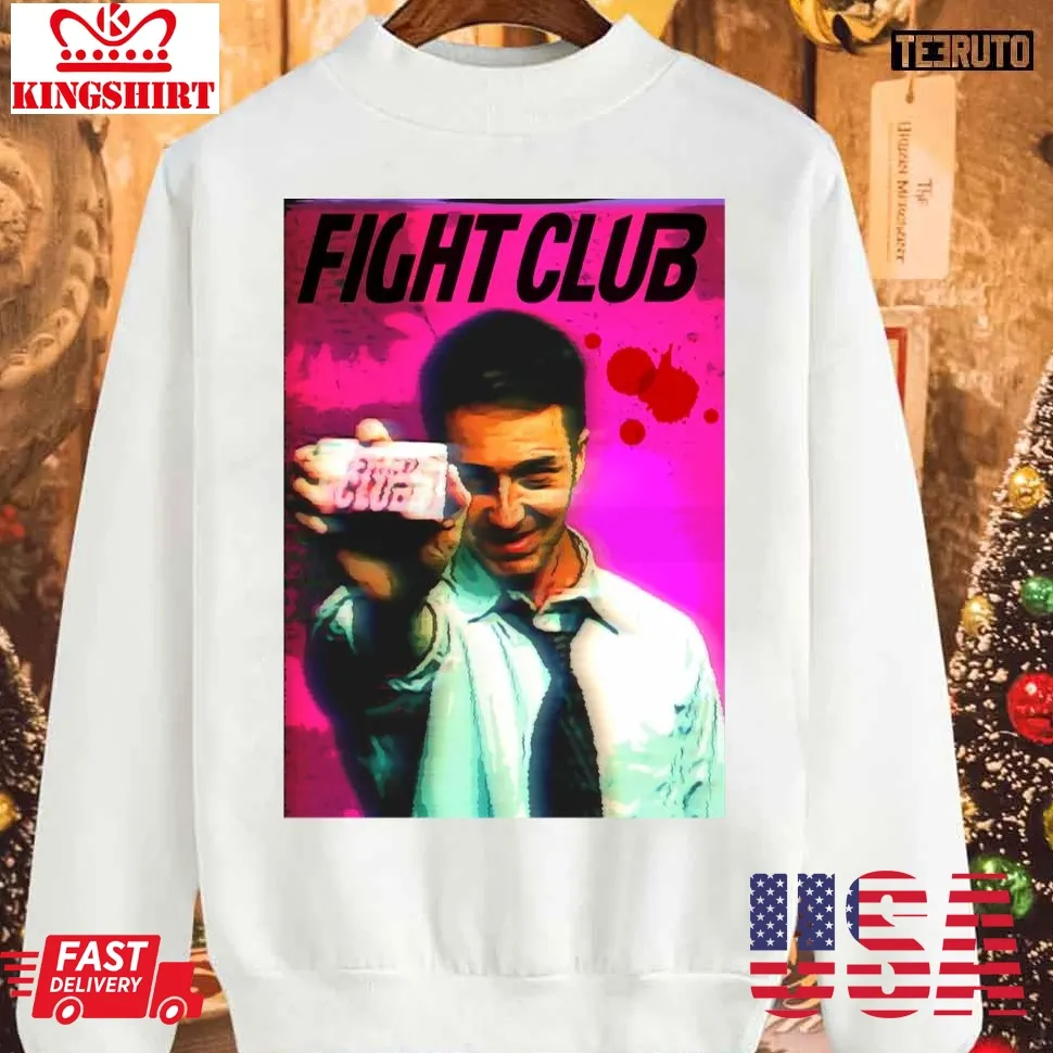 Romantic Style Fight Club Static Custom Print Edward Norton Brad Pitt Movie 90S Sweatshirt Unisex Tshirt