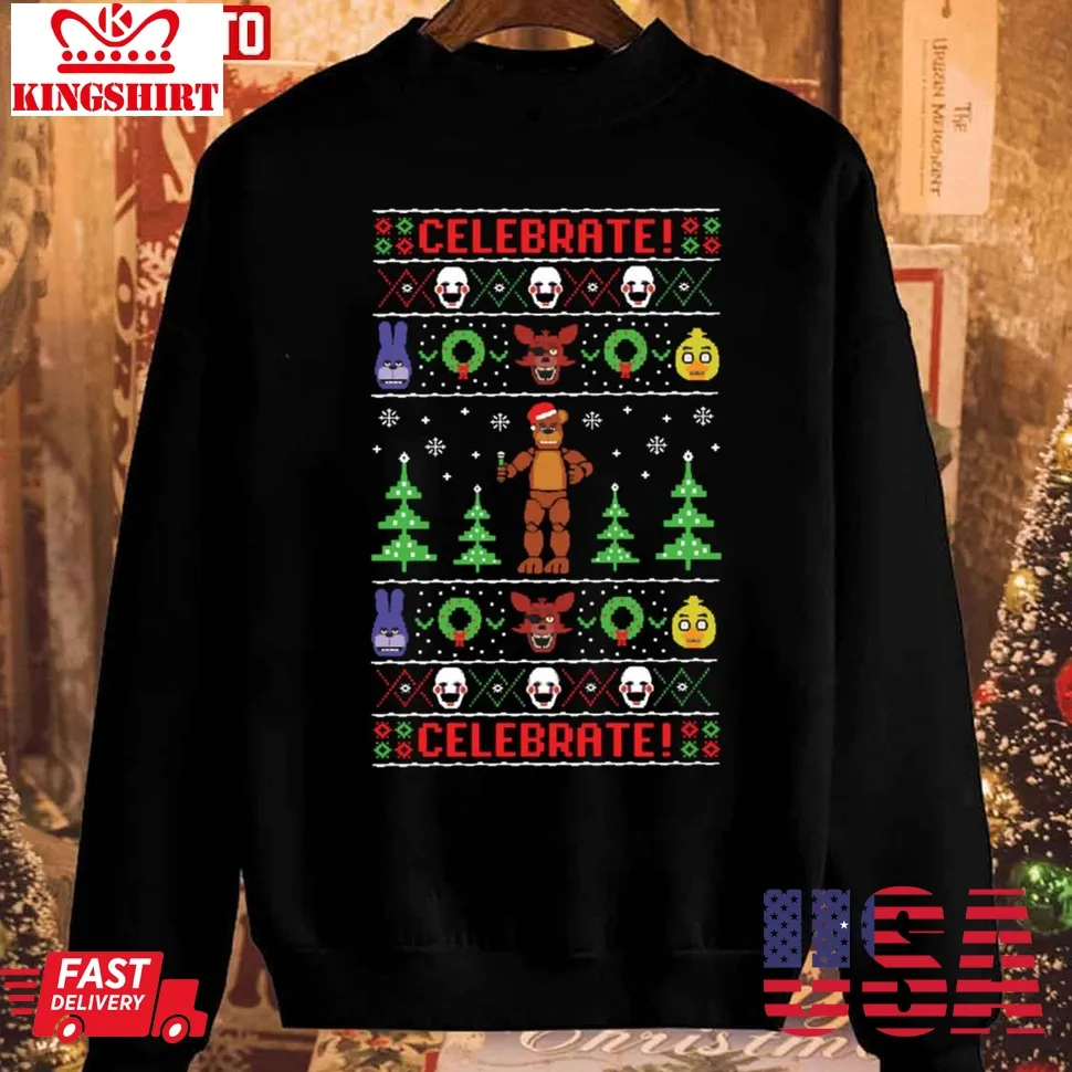 Five Nights At Freddy's Christmas Unisex Sweatshirt Size up S to 4XL