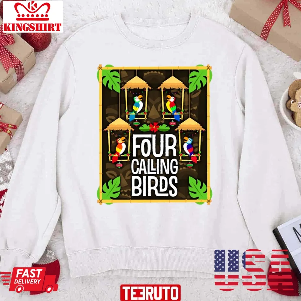 Four Calling Birds Unisex Sweatshirt Size up S to 4XL