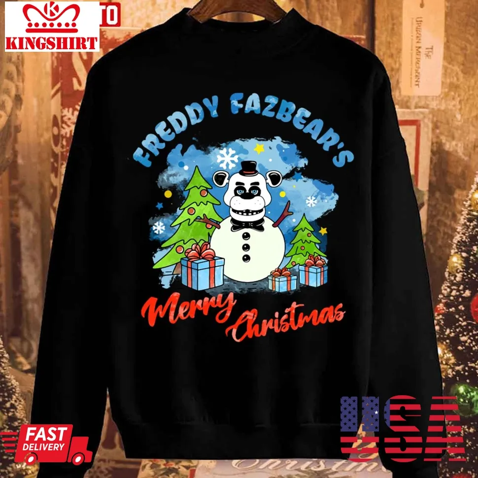 Freddy Fazbear Merry Christmas Five Night At Freddy' Christmas Unisex Sweatshirt Plus Size