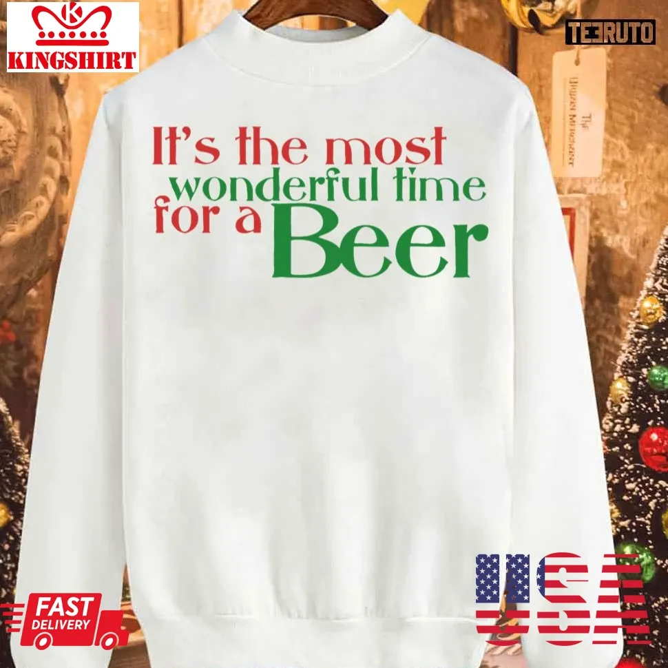 Funny Christmas Beer Parody Sweatshirt Plus Size