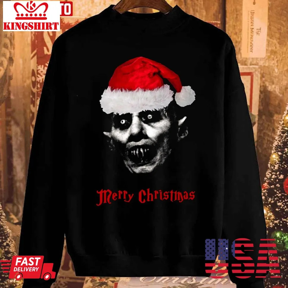 Funny Nosferatu Vampire Gothic Horror Christmas Unisex Sweatshirt TShirt
