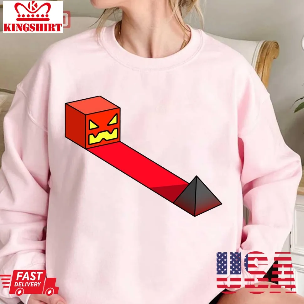 Geometry Dash Red Second Design Unisex Sweatshirt Size up S to 4XL