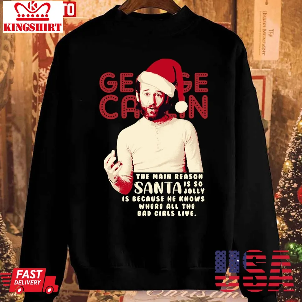 George Carlin Funny Christmas Unisex Sweatshirt Size up S to 4XL