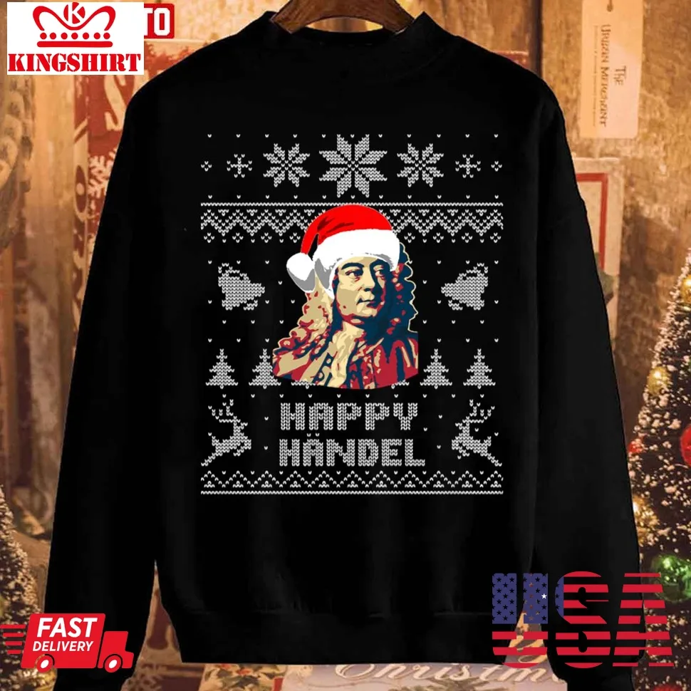 George Frideric Handel Funny Christmas Unisex Sweatshirt Size up S to 4XL