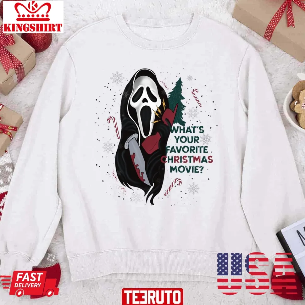 Ghostface Christmas Theme Horror Movie Unisex Sweatshirt Unisex Tshirt