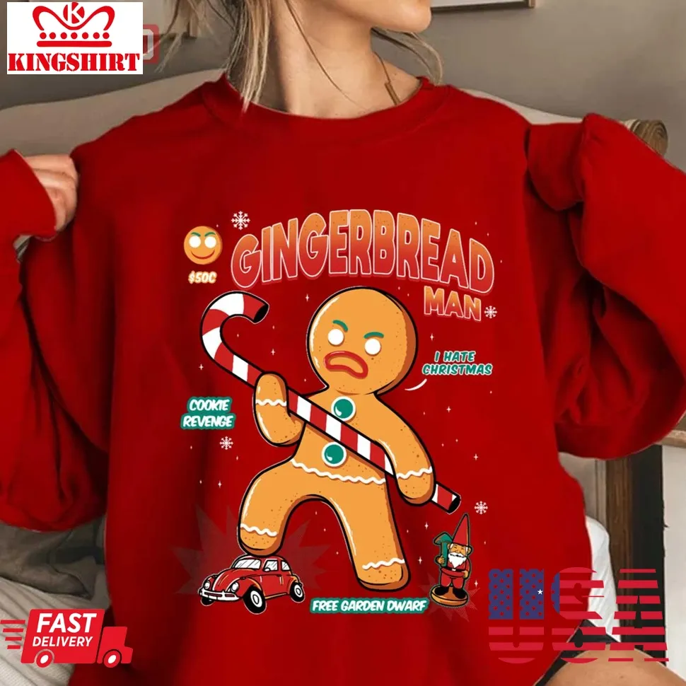 Gingerbread Man Christmas 2023 Unisex Sweatshirt Size up S to 4XL