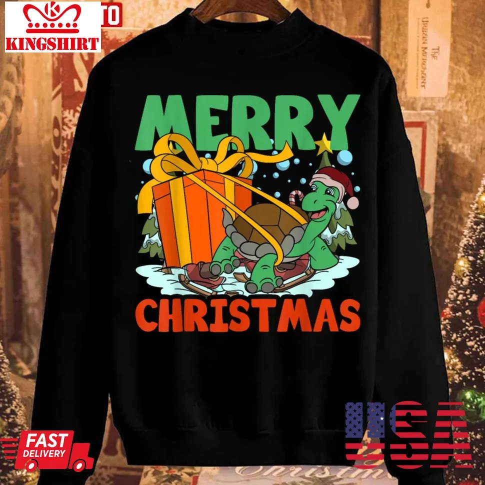 Girls Boys Pajama Christmas Turtle Unisex Sweatshirt Size up S to 4XL