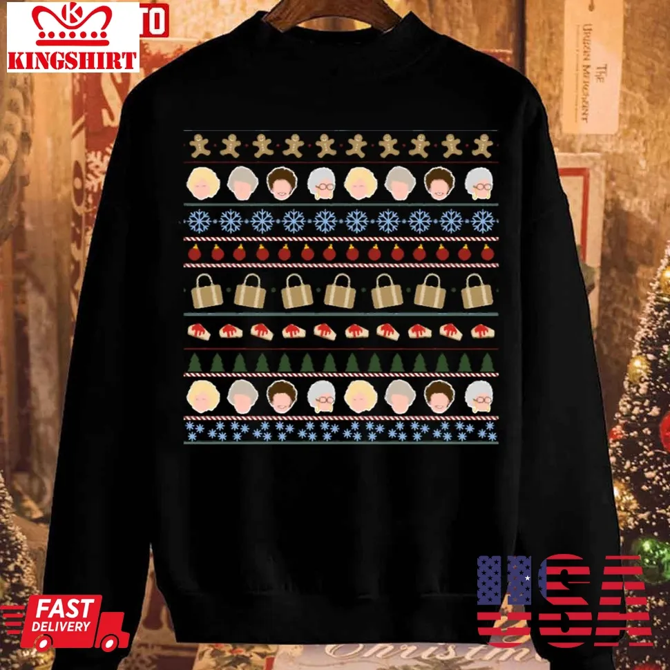 Golden Xmas Girls Icons Christmas Unisex Sweatshirt Plus Size