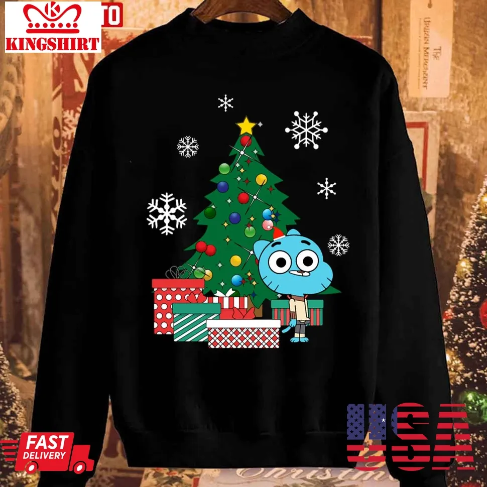 Gumball Watterson Around The Christmas Tree The Amazing World Unisex Sweatshirt Plus Size