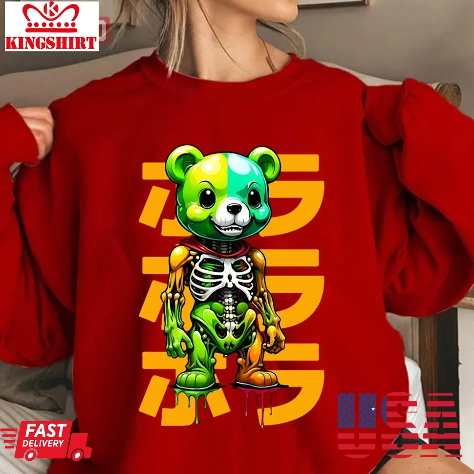 Gummy Bear Exo Skeleton Green And Orange Unisex Sweatshirt Size up S to 4XL