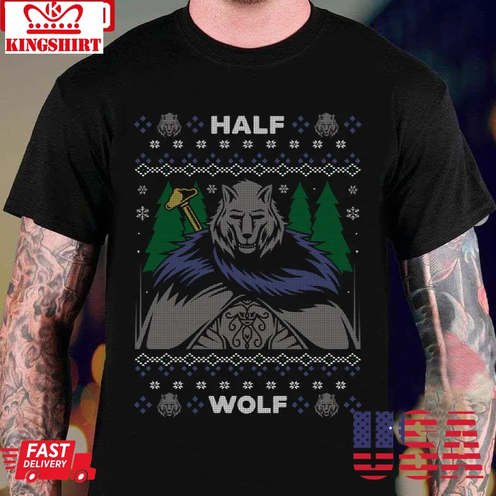 Half Wolf Knight Christmas Unisex T Shirt Size up S to 4XL