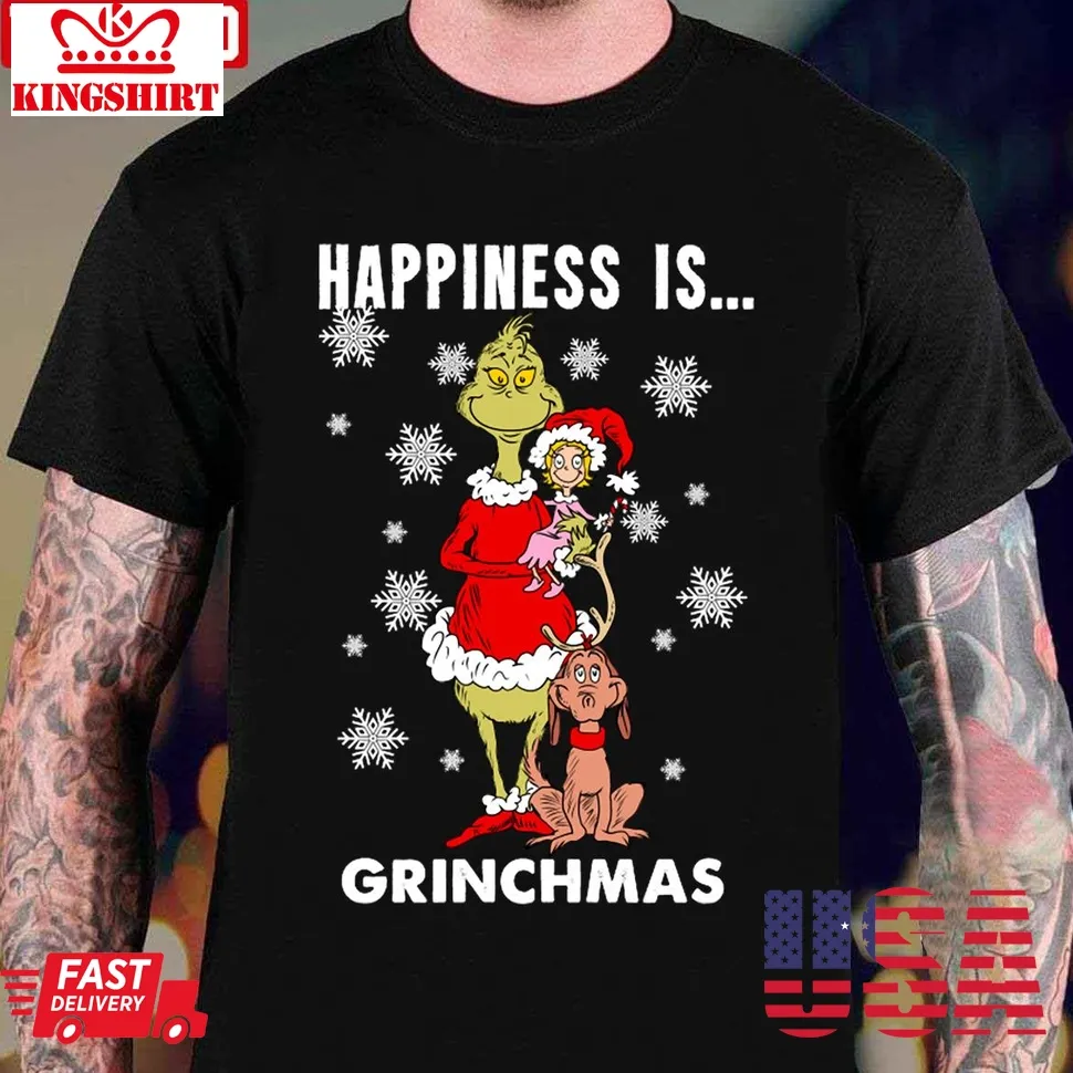 Happiness Is Grinchmas Unisex T Shirt Size up S to 4XL