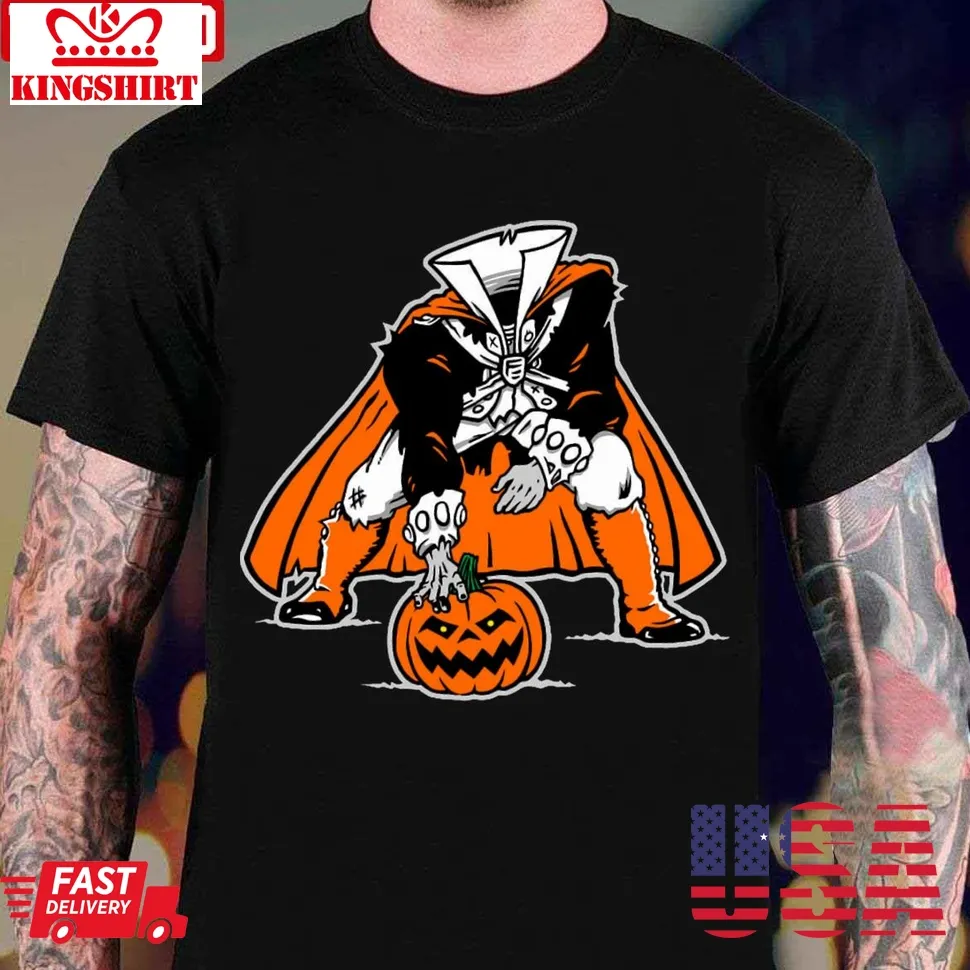 Headless Horseman Patriots Logo Halloween Unisex T Shirt Size up S to 4XL