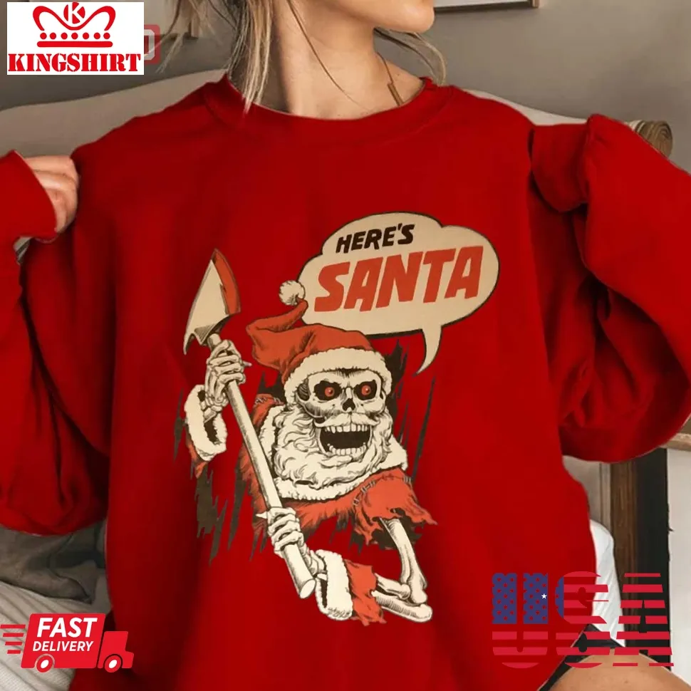 Here'sssss Santa Christmas Unisex Sweatshirt Plus Size