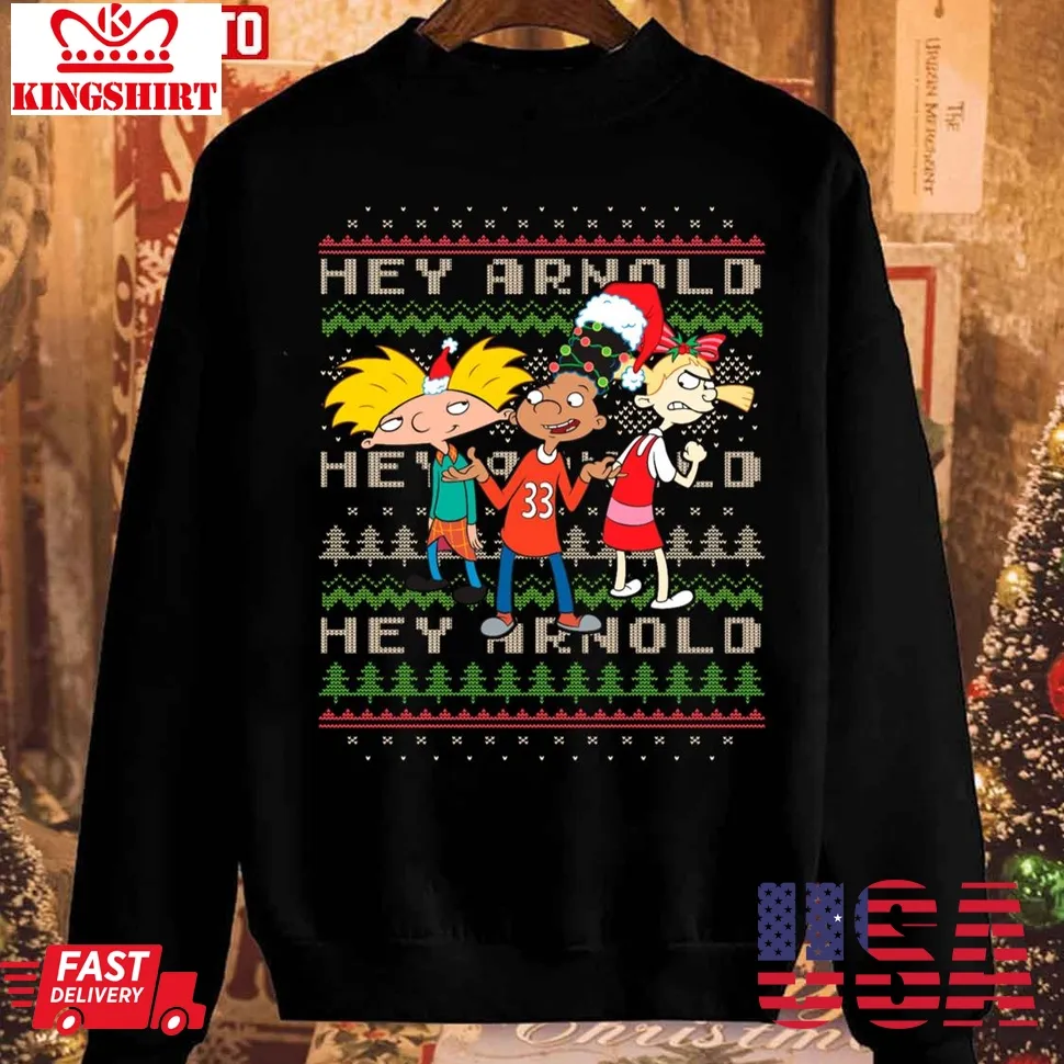 Hey Arnold Christmas Helga Gerald Arnold Sweatshirt Unisex Tshirt