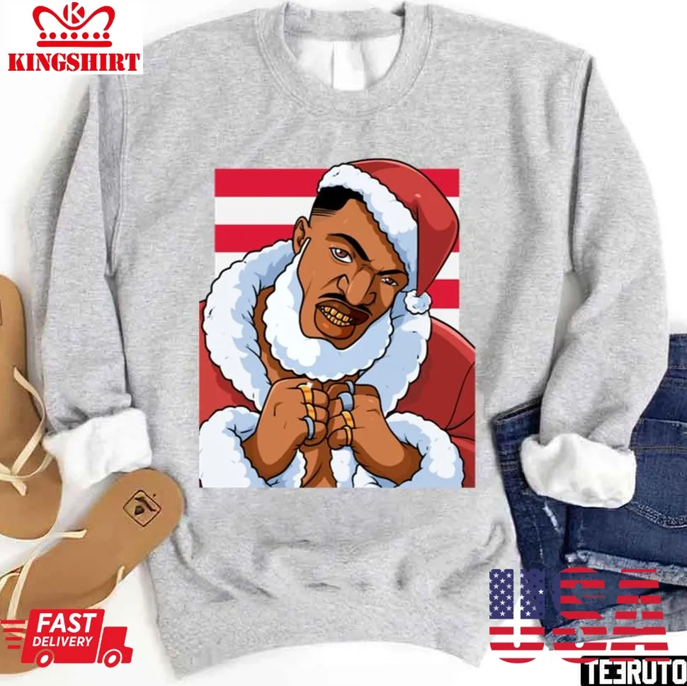 Hip Hop Black Santa Claus Xmas African Sweatshirt Unisex Tshirt