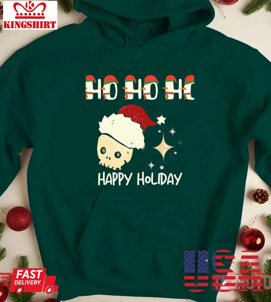 Ho Ho Ho Holiday Skull Christmas 2023 Unisex Sweatshirt Plus Size