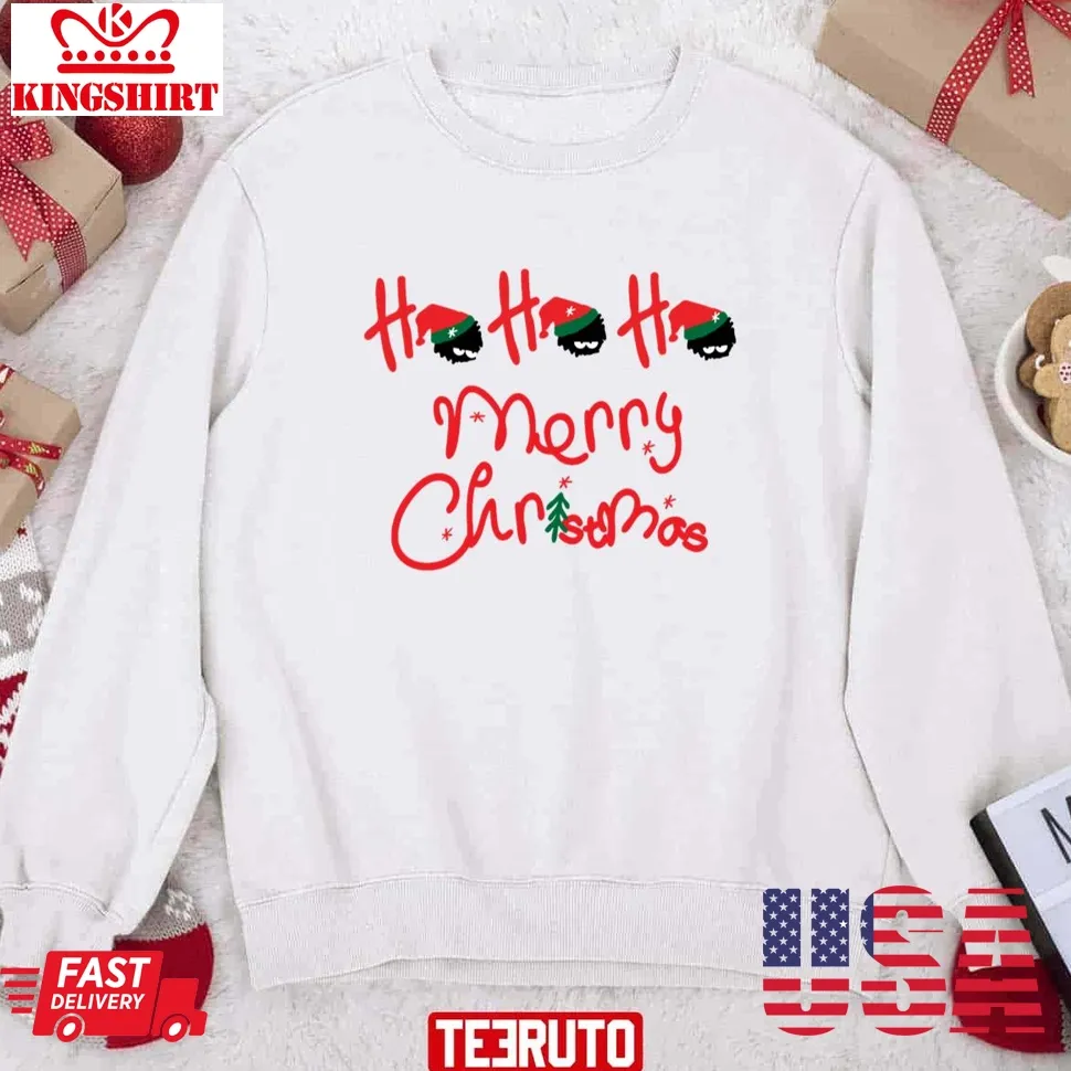 Ho Ho Ho Merry Christmas Premium Scoop Unisex Sweatshirt Size up S to 4XL