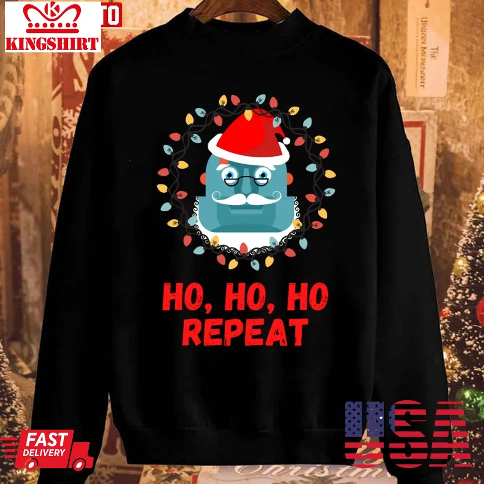Ho Ho Ho Robot Santa Funny Christmas Design Sweatshirt TShirt