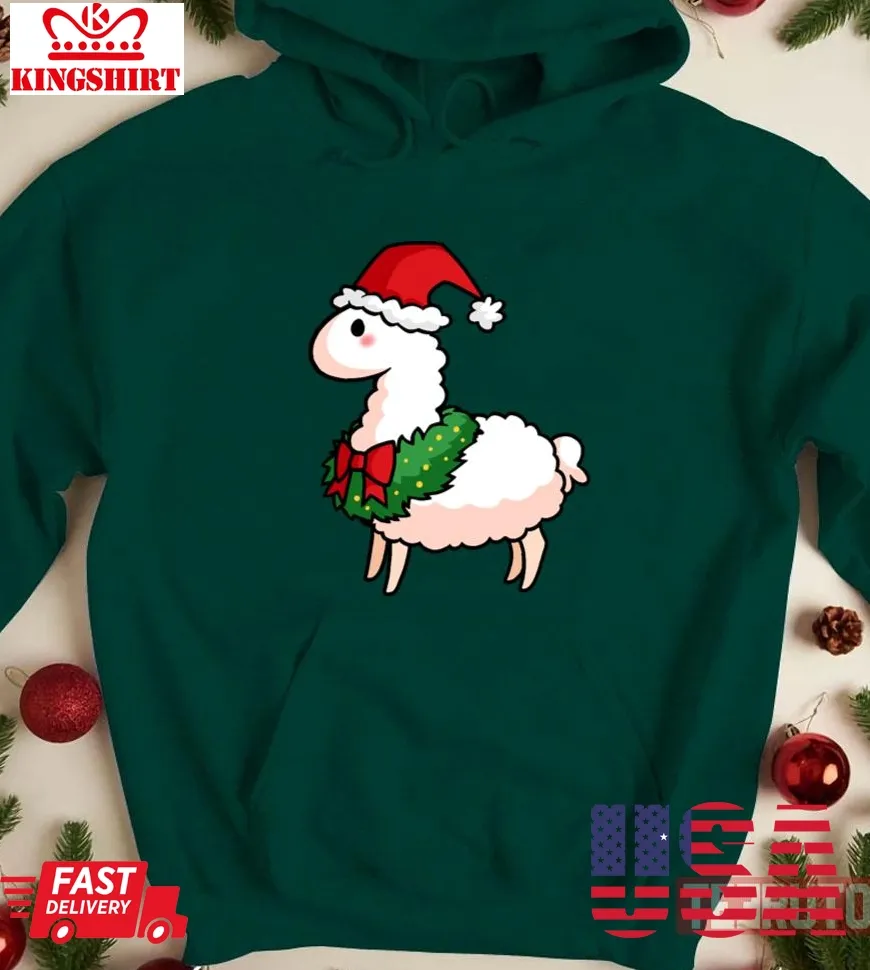 Holiday Llama Christmas 2023 Unisex Sweatshirt Size up S to 4XL