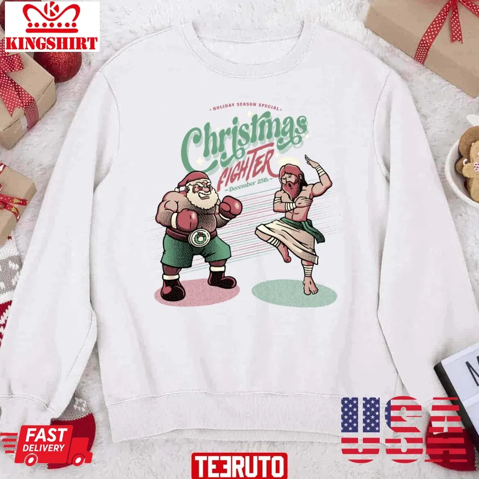 Holidays Fighting Jesus X Santa Claus Xmas By Tobe Fonseca Unisex Sweatshirt Plus Size