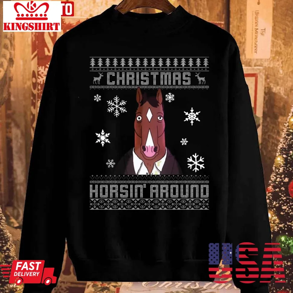 Horsin' Around Bojack Christmas Speacial Unisex Sweatshirt Size up S to 4XL