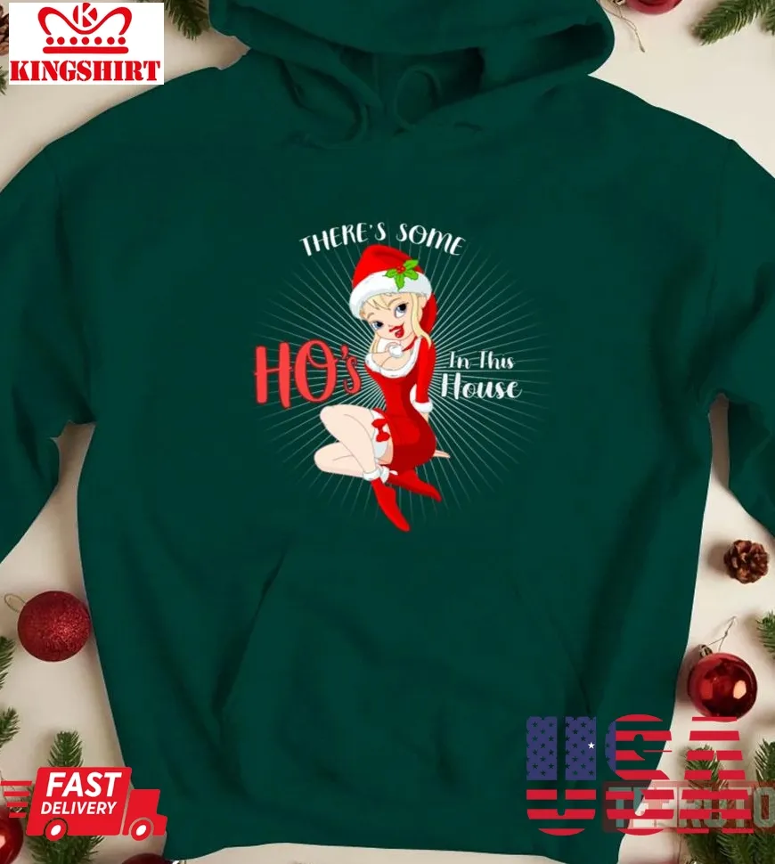 Ho's In This House Costume Sexy Female Santa Unisex Sweatshirt Plus Size