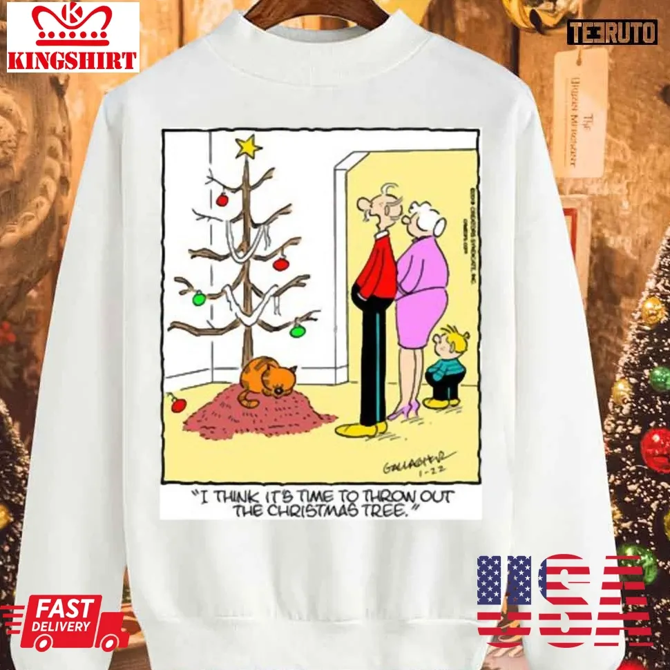 I Think It's Time To Throw Out The Christmas Tree Comic Sweatshirt Plus Size