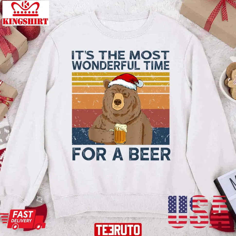 It's The Most Wonderful Time For A Beer Camping Christmas 2023 Unisex Sweatshirt Unisex Tshirt