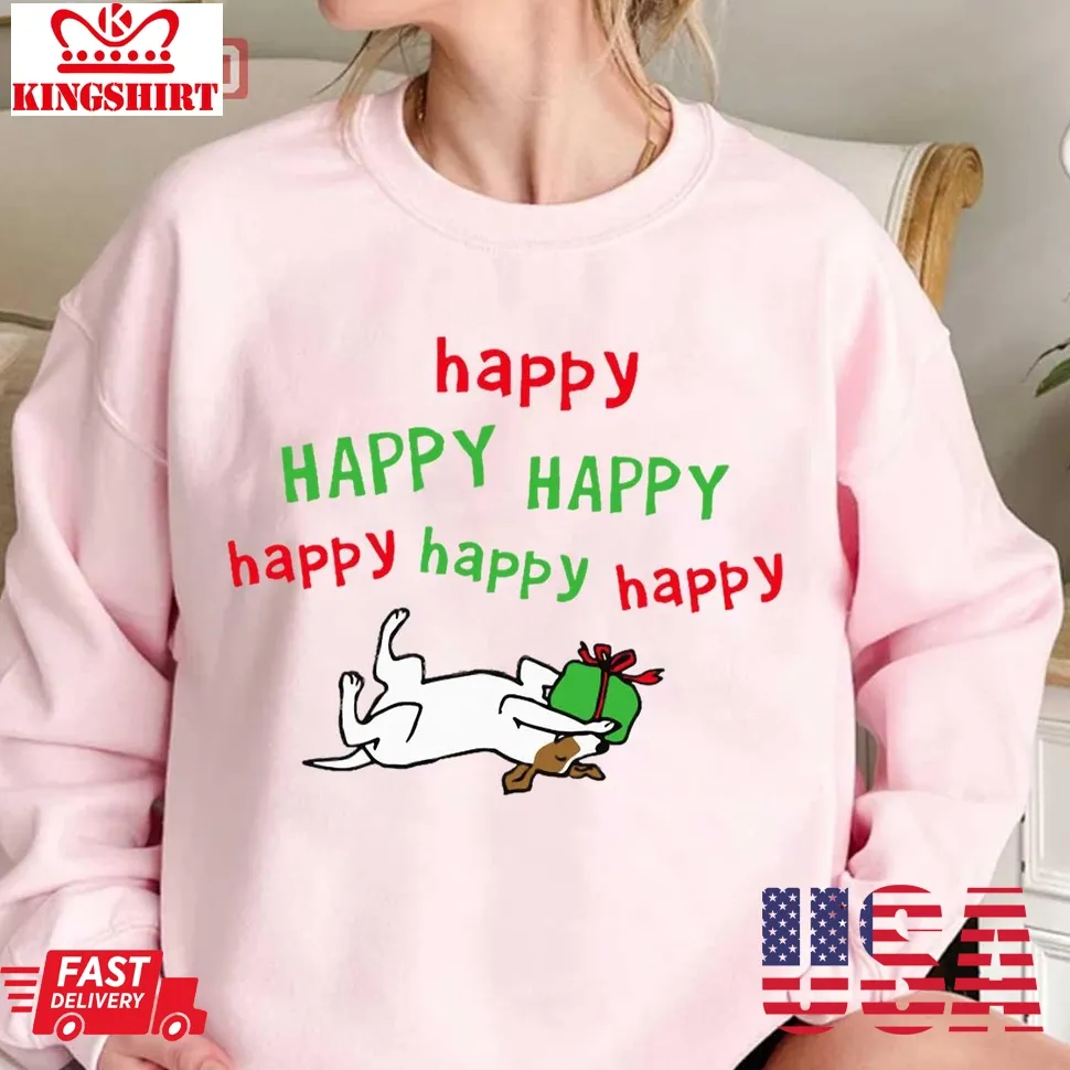Jack Russell Terrier Happy Christmas Cute Dog Unisex Sweatshirt Unisex Tshirt